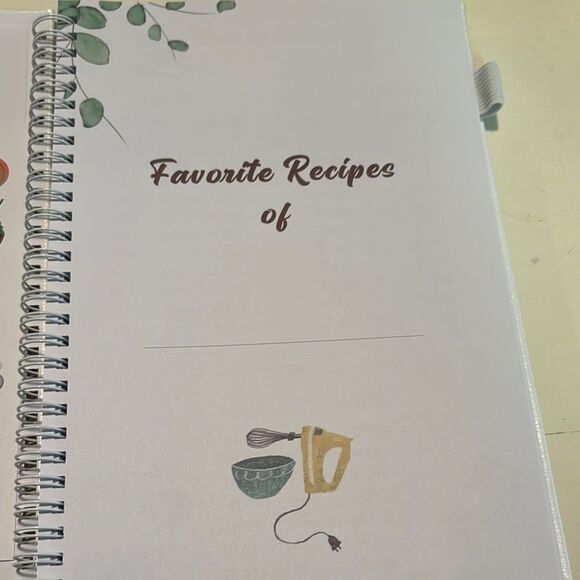 White Recipe Book with Gold Accents - Picture 3 of 4